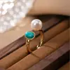 Yuhong 2024 Nuevo Anillo de Moda con Combinación de Colores Elegante Estilo Retro Elegante Joyería para Mujeres Regalos para Personas Mayores
