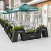 Jardinera de hierro forjado para exteriores, rectangular, para terraza, departamento de ventas, partición, surco creativo para flores, valla sencilla para exteriores, combinación cuadrada