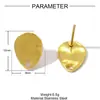 Pendientes de Acero de Titanio con Forma de Estrella, Flor y Corazón Estilo Ins para Mujer, Joyería Geométrica Simple de Acero Inoxidable, Accesorios
