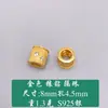 Plata S925 Espaciador de Cuentas de Agujero Grande Chapado en Oro Cepillado Anillo de Presión de Circonita Espaciador DIY Hecho a Mano Accesorios de Joyería de Plata