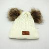 Gorro de punto para niños con doble pompón, nuevo para otoño e invierno, transfronterizo, para niños y niñas europeos y americanos, gorro de lana cálido para exteriores