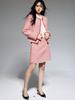 [Shengdu] 26 Otoño Nuevo Estilo Urbano Francés Chaqueta de Traje de Tweed de Lana Roja Estilo Chanel y Falda para Mujer