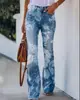 Estação Independente Spot 2025 Novo Aliexpress Ebay Calças Casuais Estampadas Florais de Cintura Média Retrô para Mulheres