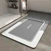 Tapete de Banheiro Simples de Cor Sólida em Lama Diatomácea para Casa, Box de Banho, Absorvente de Água, Secagem Rápida, Antiderrapante, Resistente à Sujeira, Resistente ao Desgaste