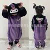 Pijama Onesie de Flanela Azul Gato Garfield Fofo para Outono e Inverno para Crianças, Meninos e Meninas, Roupa de Dormir Desenho Animado de Animal