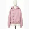 Sudadera con capucha estilo americano de subcultura Y2K con hebilla metálica diagonal para hombre y mujer, sudadera corta casual holgada, estilo Ins