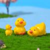 Ornatos de micro paisagem simulação mini pato amarelo cena miniatura artesanatos acessórios para bonsai decorações de casa atacado