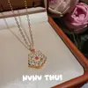 Collar de Moneda de Cobre Koi Filigrana Antigua Cielo Estrellado Piedra Preciosa Nuevo Estilo Chino Conjunto de Pulsera Elefante Auspicioso de Cristal Rosa