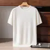 Suéter de cachemira 100% pura de lujo para hombre, de cuello redondo, manga corta, suave y acogedor, camiseta básica de punto moderna y sencilla
