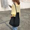 Bolso de Lona de Moda de Corea del Sur Bolso de Hombro para Mujer Artístico Estudiantil Combinable Portátil de Gran Capacidad Bolsa de Compras