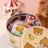 Caja Redonda de Lata Caja para Galletas Caja para Galletas de Copo de Nieve Caja de Hojalata Caja Metálica para Guardar Dulces de Boda Caja Pequeña de Lata