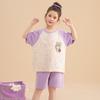 Pijama de Algodón Puro para Niñas, Verano para Niños, Delgado, Manga Corta, Conjunto de Dos Piezas para Bebé, Niñas Grandes, Ropa de Casa para Padres e Hijos