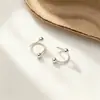 Pendientes de Plata Pura S999 con Diseño de Muelle en Forma de S, Pendientes Curvos de Alta Gama con Diseño de Rosca, Elegantes y Lujosos, Versátiles, Sencillos y Exquisitos para Mujeres