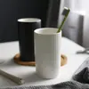 Taza para Cepillo de Dientes Estilo Nórdico Ins Set de Tazas para Enjuague Bucal Simple Moderno Par de Tazas de Baño para Pareja Cerámica Creativa Par Doméstico