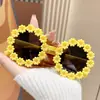 Nuevas Gafas de Sol Infantiles Personalizadas de Colores Caramelo con Diseño de Margarita, Montura Redonda, Diseño Lindo, Protección Solar, Gafas de Playa de Dibujos Animados