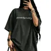 Camiseta de Manga Corta de Algodón Puro, Estilo Coreano Holgada, Marca de Moda para Mujer, Nuevo Modelo de Verano con Diseño Vintage Lavado, Top Básico