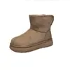 Botines Cortos Retro Integrados de Piel Genuina y Piel Sintética con Puños Plegables para Mujer 2026 Invierno Nuevo Estilo Suela Gruesa Botas de Piel Cálida con Felpa