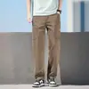 Pantalones deportivos multibolsillos, pantalones de trabajo finos para primavera y otoño, pantalones casuales de pierna recta para hombre, pantalones de vestir holgados versátiles para hombre