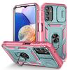 Nueva funda militar con ventana deslizante tres en uno compatible con Samsung A14 y S23plus, funda protectora anticaídas con todo incluido.
