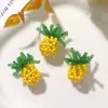 Aretes de Frutas Piña con Cuentas Estilo Joven y Divertido para DIY, Llaveros para Bolsas, Colgantes para Cadena de Teléfono y Accesorios