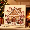 Série Temática de Natal 5D Cruzada Pintura com Pérolas Pintura com Strass Kit de Material para Pintura com Diamantes Papai Noel de Natal Quadro Esticado Bordado com Diamantes