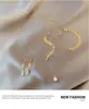 Diseño Minimalista Oreja de Trigo Perla Imitación Pulsera Collar Pendientes Juego de Tres Piezas Decoración Aleación