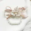 Flor de Muñeca para Dama de Honor de Boda Rosa Rosa Pulsera de Grupo de Hermanas Flor Suministros de Boda Flor de Mano para Grupo de Damas de Honor Boda