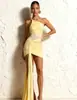 Vestido Corto Sexy Asimétrico de un Hombro, Color Sólido, Fruncido Sexy, Ajuste de Cintura, Nuevo de Verano 2025 Europeo y Americano