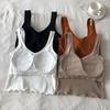 Camisola Colete Feminino Almofada Interna no Peito Pode Usar Spice Girls Anti-Luz Integrado All-Match Respirável Bottoming Envolvendo o Seio Top Tubo