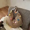 Bolso de Hombro de Gran Capacidad Estilo Casual para Mujer Modelo Nuevo 2026 Bolso Tejido Estilo Étnico Floral Fresco Bolso Tote para Viajar