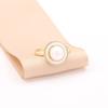 Anillo de lujo ligero de alta gama con concha natural y perla natural, geométrico redondo, chapado en oro, abierto, ajustable, anillo para dedo de dieta para mujer