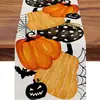 Camino de mesa de Halloween más vendido de Temu transfronterizo, mantel decorativo navideño de lino, alfombrilla de té de gama alta para mueble de TV