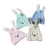 Touca Seca Cabelo Infantil Atacado Fofa Desenho Animado Coelho Touca de Banho Veludo Coral Turbante Elástico Elástico Toalha para Cuidados com o Cabelo