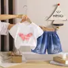 Conjunto de Ropa de Verano para Niñas 2026 Nuevo Elegante Lindo Estilo de Verano para Bebé Moda Conjunto de Dos Piezas de Manga Corta Elegante Infantil Moderno