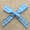 Al por mayor En stock Accesorios de moños de cinta a cuadros pequeños de 2 pulgadas para lencería, empaque de ropa interior, decoraciones de cajas de regalo y moños