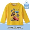 Ropa de Otoño para Niños de Cars Rayo McQueen Camiseta de Algodón Puro de Manga Larga Niños Niñas Bebé Cuello Redondo Top Ropa de Otoño