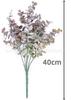 Fábrica transfronteiriça de flores artificiais planta folha de dinheiro eucalipto Arranjo de flores de casamento dourado buquê de decoração de eucalipto de geada branca