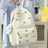 Moda Transfronteriza Estilo Coreano Estudiante Alta Apariencia Bordado de Moño Fresco y Ligero Mochila de Gran Capacidad
