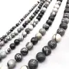Piedra de Malla Negra Natural Cuentas Redondas Esmeriladas Cuentas Sueltas Fábrica de Joyería Transfronteriza Amazon Shopee Aliexpress Venta al por Mayor