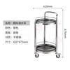 Carrito de Comedor Comercial KTV de Hotel de Tres Niveles de Acero Inoxidable y Vidrio Carrito para Bebidas Carrito de Entrega de Comida para Salones Privados de Restaurante Carrito de Mano para Pasteles