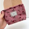 Bolsa Portátil con Cierre Maquillaje Cuidado de la Piel Bolsa Cosmética Viaje Pana Floral Bolsa de Almacenamiento Agua Leche Bolsa de Lavado