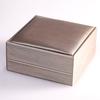 Caja de joyería de metal plateado cepillado PU para pulsera, colgante, anillo, caja de embalaje para pulsera, caja de regalo