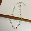 "Historia de Flores" Contraste de Color Dopamina Margarita Pequeña Cadena para Clavícula para Mujer Diseño Lindo de Nicho Estilo Vacacional Collar