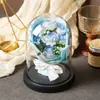 Flor Eterna Rosa Vidro Abajur Flor Artificial Dia dos Namorados Natal Aniversário Presente Decoração de Casa Luz Noturna