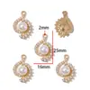 Acessórios de joias de liga leve de luxo, pingentes com incrustação de pérolas, decorações para pulseira, colar e chaveiro DIY, W893