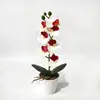 7 Orquídeas Mariposa Artificiales en Maceta para Fotografía de Bodas, Accesorios de Flores Falsas, Decoración para Sala de Estar del Hogar, Planta Artificial de Flores