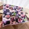 Bufanda Estampada de Imitación Seda con Patrón de Tablero de Damas Florales, Pañuelo Cuadrado Pequeño, Chal de Alta Gama, Bufanda para el Cuello con Protección Solar, Pañuelo para la Cabeza, Bufanda