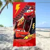 Toalla de Playa con Estampado Digital de Dibujos Animados con Temática de Anime y Coches - Toalla de Baño de Secado Rápido para Vacaciones en la Costa