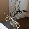 Bolsa de Coração de Tricô Colar de Laço Ins Moda Simples Versátil Corrente para Clavícula Nicho Corrente de Suéter de Alta Qualidade
