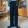 Pantalones de pierna ancha ligeros de verano para hombre, pantalones rectos de estilo americano de alta gama, fluidos, color liso, holgados, casuales, pantalones largos adelgazantes